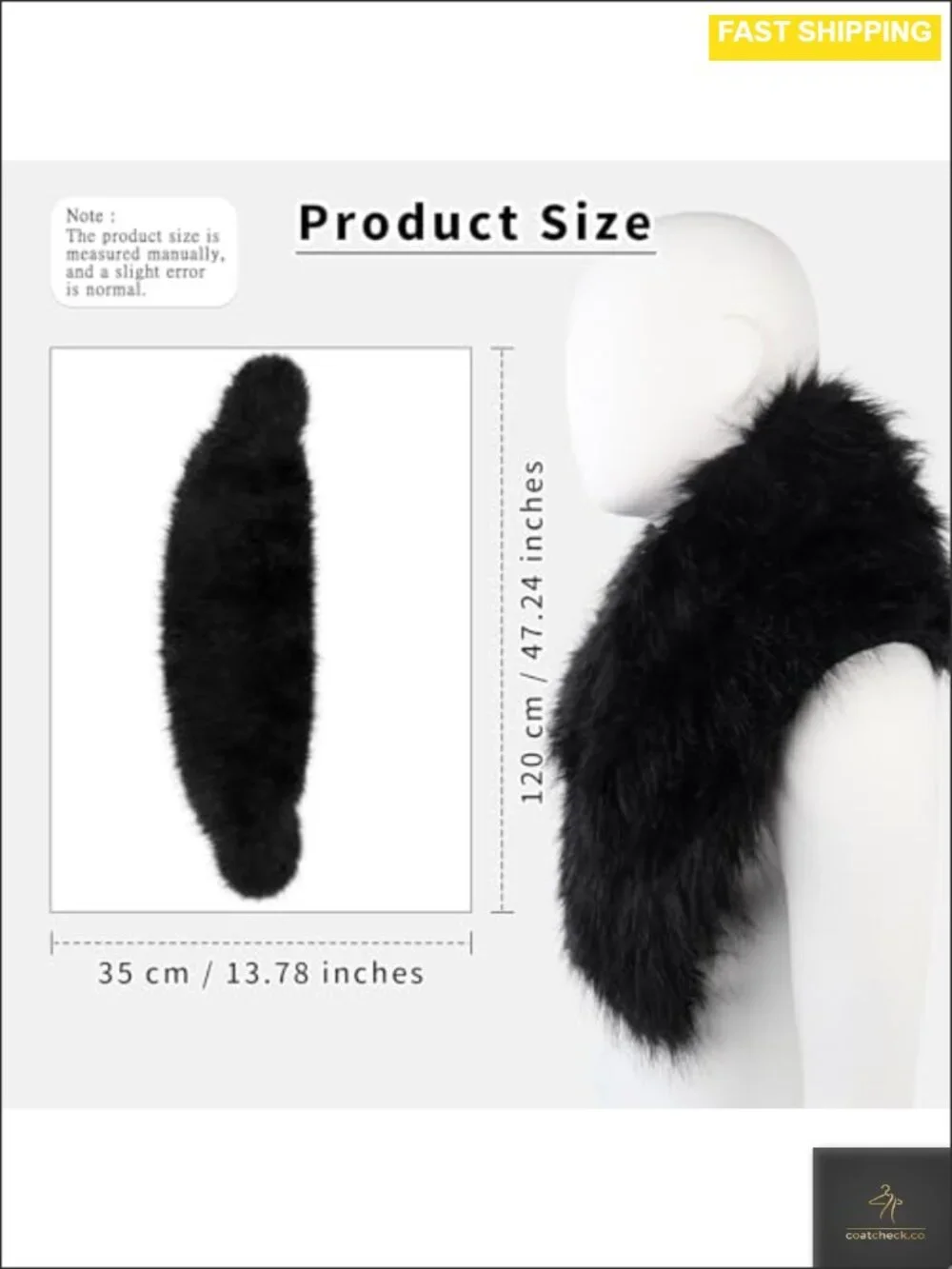 Faux Fur Furry Shawl Fluffy Winter Warmer Sleeveless Halloween Costume Accessory